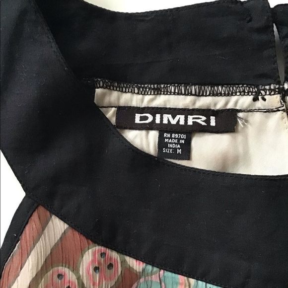 DIMRI Tunic Circle Neckline Open Shoulder Low Gather W/Tie Lined Size M - Picture 3 of 10